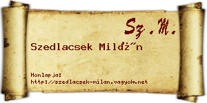 Szedlacsek Milán névjegykártya