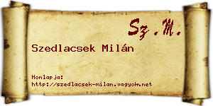 Szedlacsek Milán névjegykártya